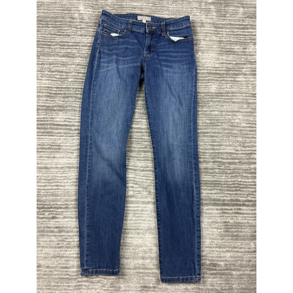 Banana Republic Jean Women 27/4 Blue Skinny Fit Dark Wash Mid Rise Denim Classic